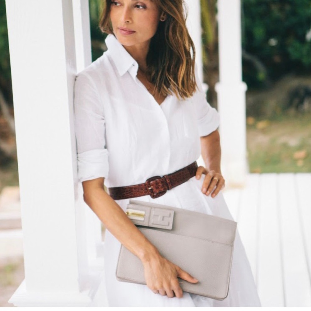 India Hicks Big Zipper Clutch